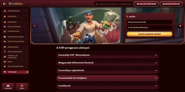 Casoola Casino programul VIP pe mobil