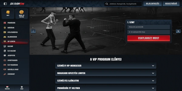Glorion Casino programul VIP pe mobil