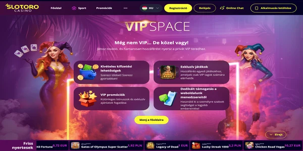 Slotoro Casino programul VIP pe mobil